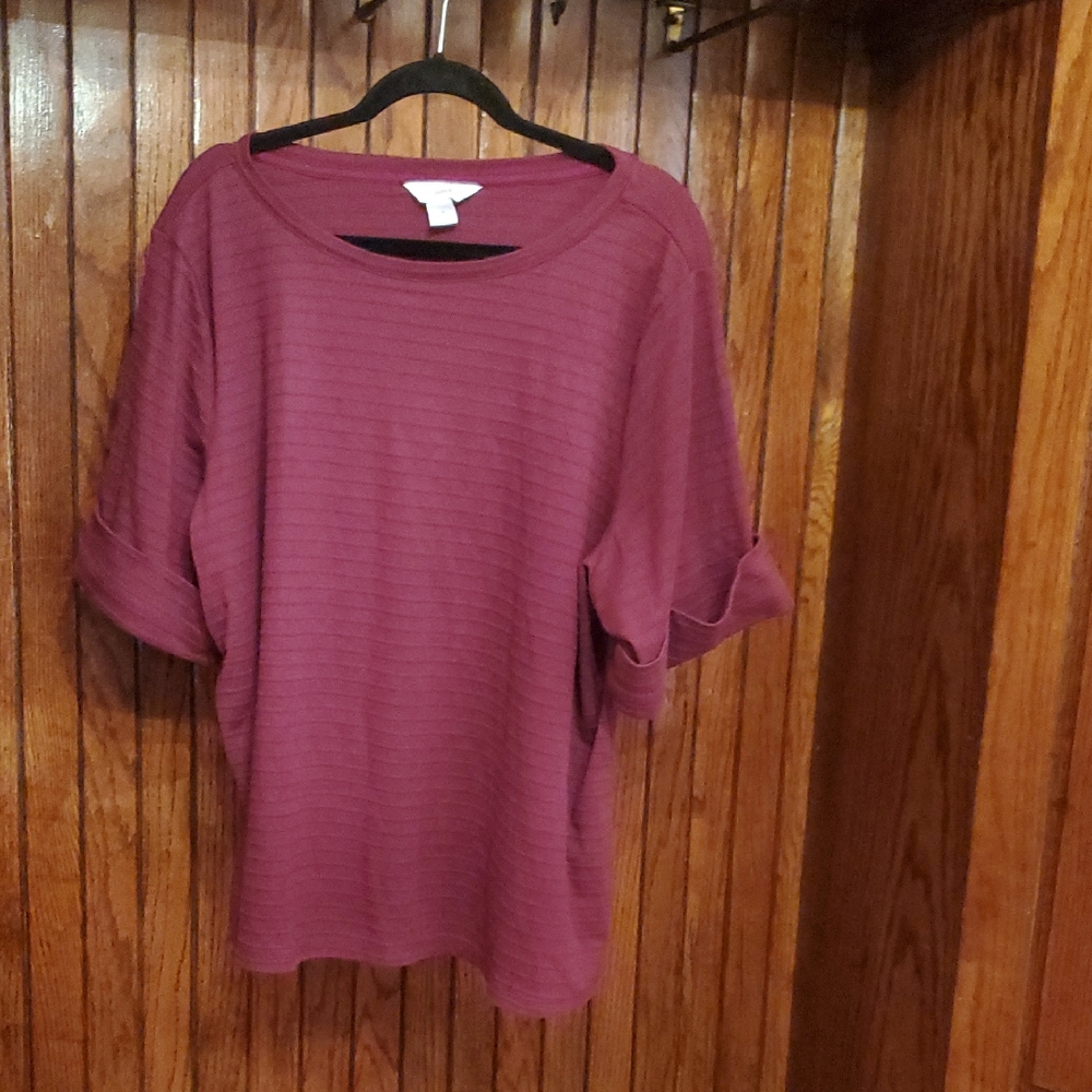 LIZ CLAIBORNE SIZE 2X Women's Casual Mauve Top